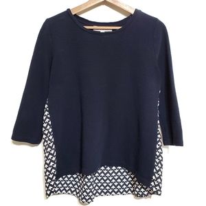 Loft Floral Textured Hi Low Blouse Top